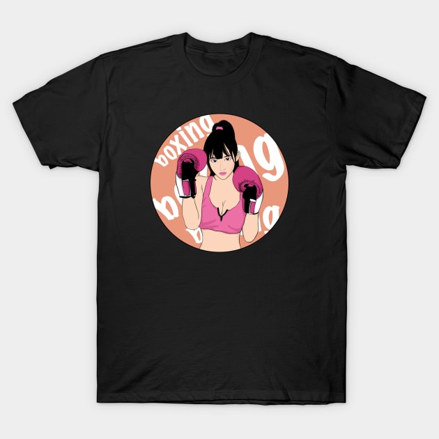 boxing girl T-Shirt by stickersnesia